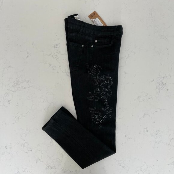 Dolcezza Slim Fit Skinny Leg 5 Pocket Cotton Poly Blend Jeans Black Sz 6 NWT - Picture 14 of 14